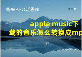 apple music下载的音乐怎么转换成mp3