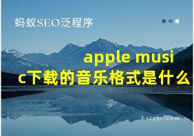 apple music下载的音乐格式是什么