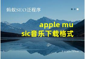 apple music音乐下载格式