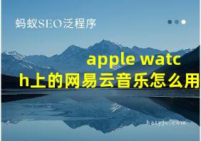 apple watch上的网易云音乐怎么用