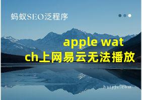 apple watch上网易云无法播放