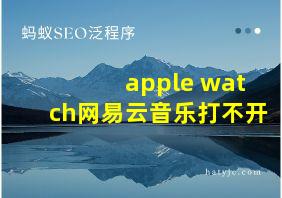 apple watch网易云音乐打不开