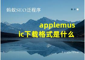 applemusic下载格式是什么