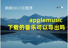 applemusic下载的音乐可以导出吗