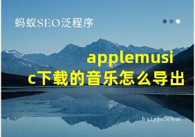 applemusic下载的音乐怎么导出