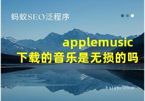 applemusic下载的音乐是无损的吗