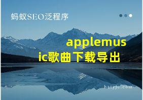 applemusic歌曲下载导出