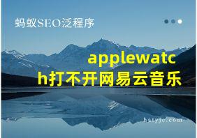 applewatch打不开网易云音乐