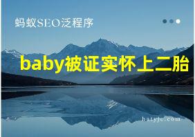 baby被证实怀上二胎