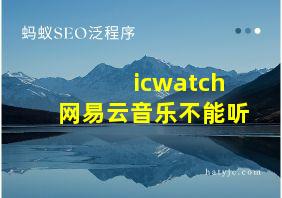 icwatch网易云音乐不能听