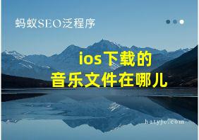 ios下载的音乐文件在哪儿