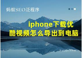 iphone下载优酷视频怎么导出到电脑