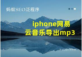 iphone网易云音乐导出mp3