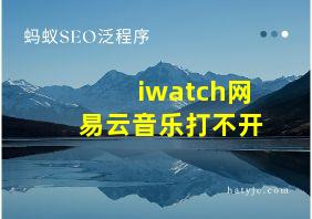 iwatch网易云音乐打不开