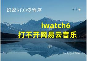 iwatch6打不开网易云音乐