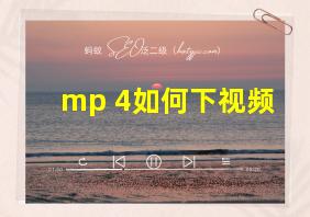 mp 4如何下视频