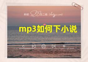 mp3如何下小说