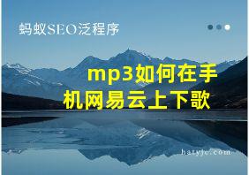 mp3如何在手机网易云上下歌