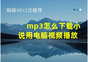 mp3怎么下载小说用电脑视频播放