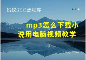 mp3怎么下载小说用电脑视频教学