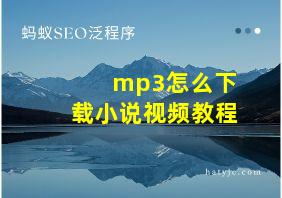 mp3怎么下载小说视频教程