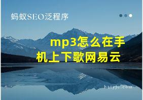 mp3怎么在手机上下歌网易云