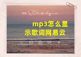 mp3怎么显示歌词网易云