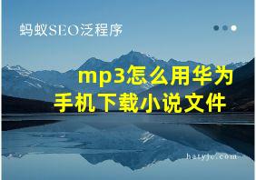 mp3怎么用华为手机下载小说文件