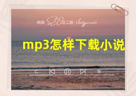 mp3怎样下载小说