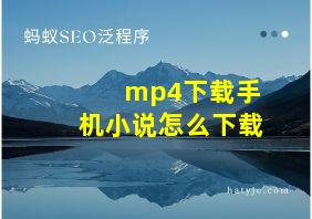 mp4下载手机小说怎么下载