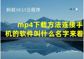 mp4下载方法连接手机的软件叫什么名字来着