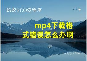 mp4下载格式错误怎么办啊