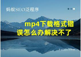 mp4下载格式错误怎么办解决不了