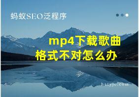 mp4下载歌曲格式不对怎么办