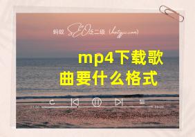 mp4下载歌曲要什么格式