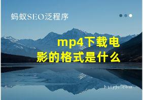 mp4下载电影的格式是什么