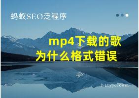 mp4下载的歌为什么格式错误