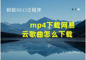 mp4下载网易云歌曲怎么下载