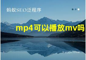 mp4可以播放mv吗