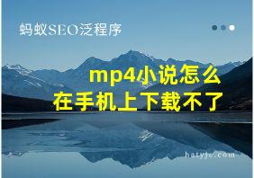 mp4小说怎么在手机上下载不了