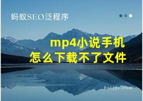 mp4小说手机怎么下载不了文件