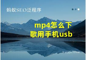 mp4怎么下歌用手机usb