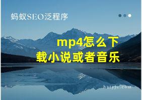 mp4怎么下载小说或者音乐