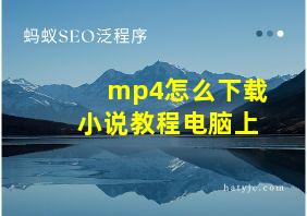 mp4怎么下载小说教程电脑上