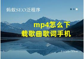 mp4怎么下载歌曲歌词手机