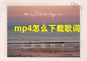 mp4怎么下载歌词