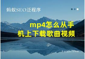 mp4怎么从手机上下载歌曲视频