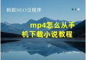 mp4怎么从手机下载小说教程