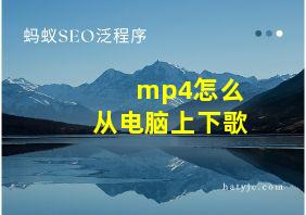 mp4怎么从电脑上下歌