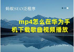 mp4怎么在华为手机下载歌曲视频播放